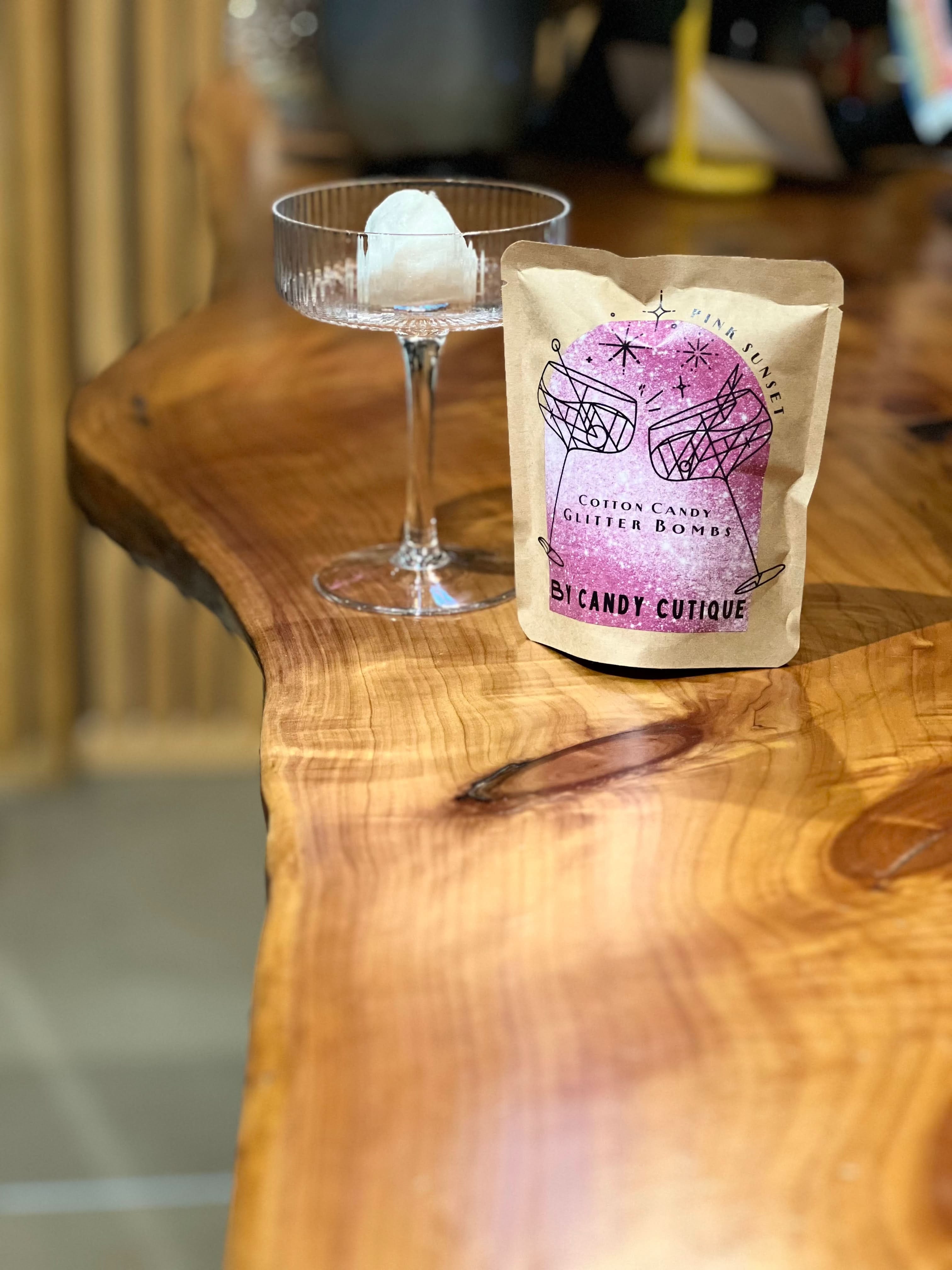 Sunset Pink Cotton Candy Glitter Bomb