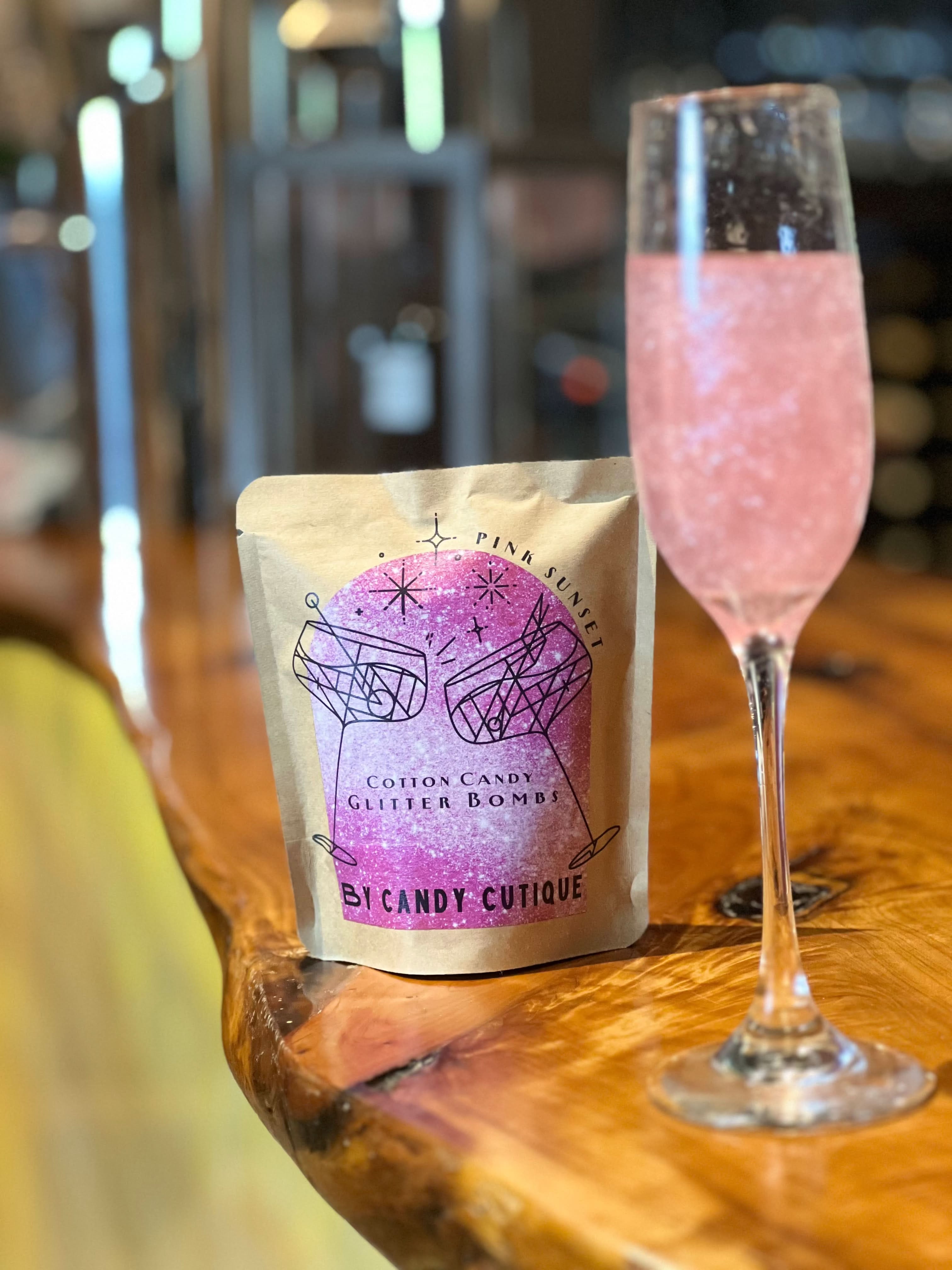 Sunset Pink Cotton Candy Glitter Bomb